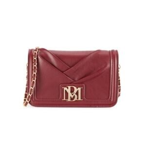 Badgley Mischka Small Burgundy Pleated Crossbody Bag NWT